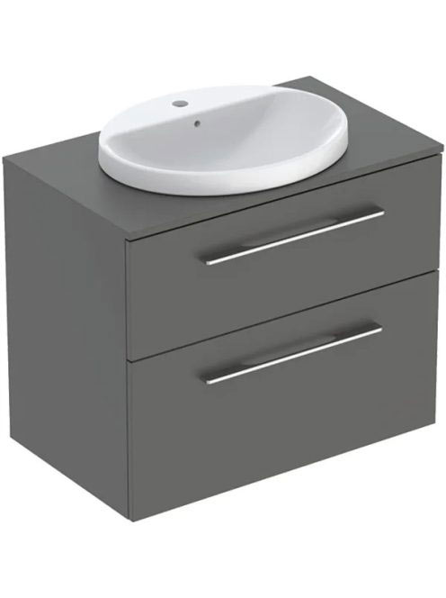 Geberit Selnova Square Set mosdószekrény mosdóval 79x70 cm, két fiókkal, matt láva 502.873.00.1