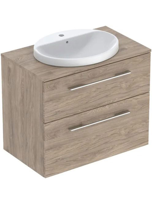 Geberit Selnova Square Set mosdószekrény mosdóval 79x70 cm, két fiókkal, hikoridió 502.874.00.1