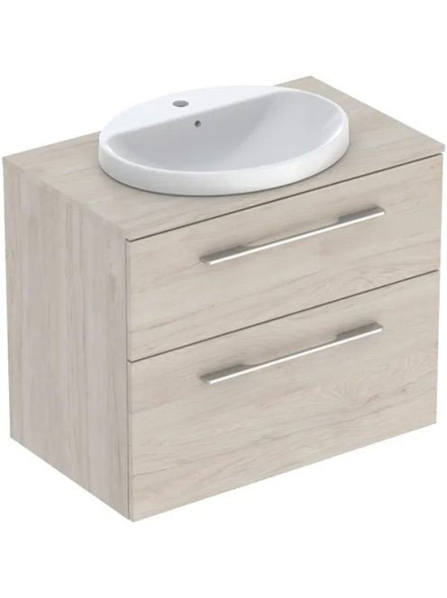 Geberit Selnova Square Set mosdószekrény mosdóval 79x70 cm, két fiókkal, világos hikoridió 502.875.00.1