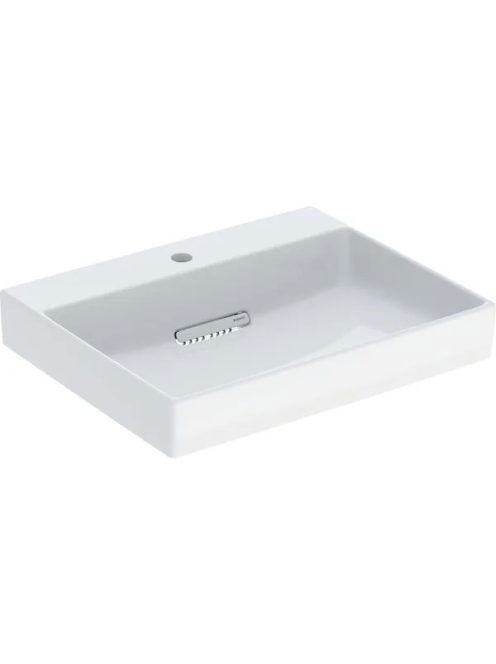 Geberit One mosdó hátsó lefolyóval 60x48 cm csaplyukkal és túlfolyó nélkül, KeraTect, fehér 505.034.00.1
