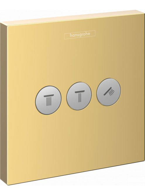 Hansgrohe ShowerSelect elzáró- és váltószelep falsík alatti szereléshez 3 fogyasztóhoz polírozott arany hatású 15764990