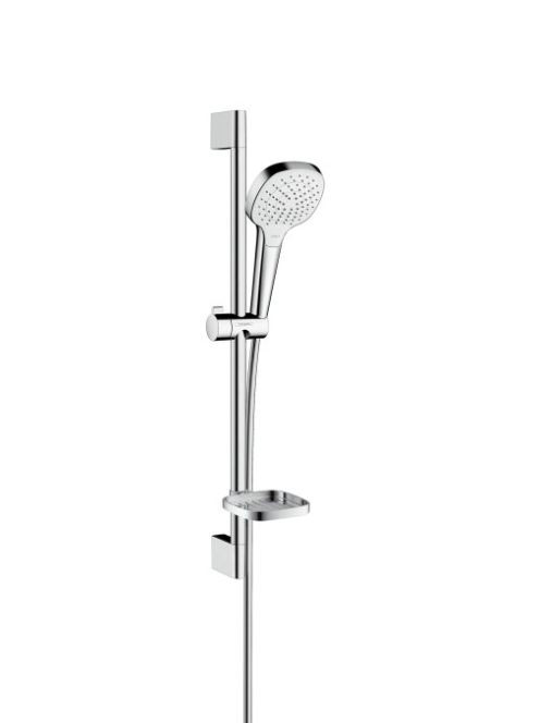 Hansgrohe Croma Select E zuhanyszett 65 cm-es zuhanyrúddal+szappantartóval, króm/fehér 26586400