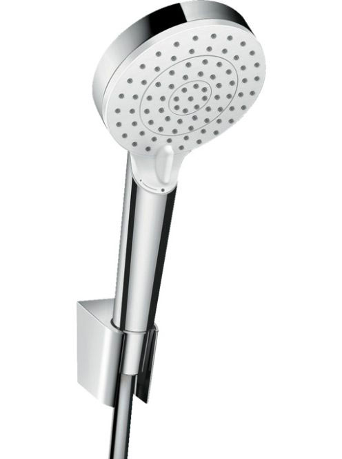 Hansgrohe Crometta zuhanytartó szett Vario 160 cm zuhanytömlővel, EcoSmart, króm/fehér 26694400