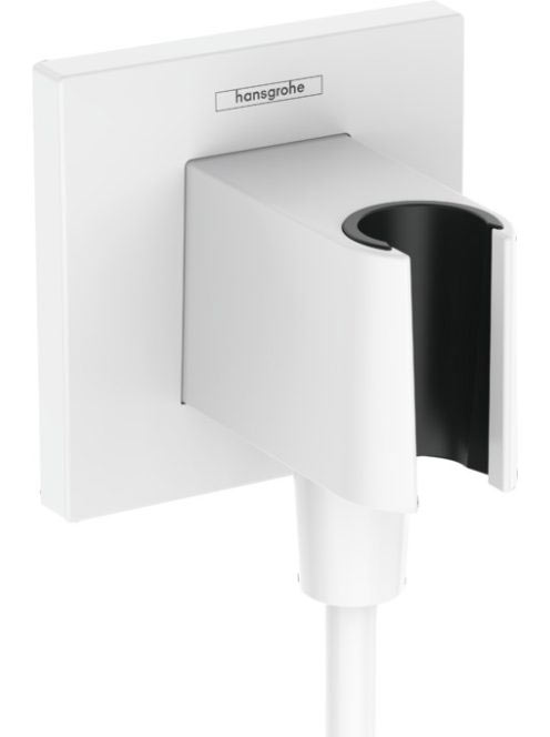 Hansgrohe FixFit E zuhanytartó fali csatlakozóval, matt fehér 26889700