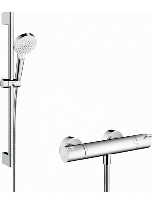 Hansgrohe Crometta zuhanyrendszer Vario 65 cm zuhanyrúddal és termosztáttal, króm/fehér 27812400