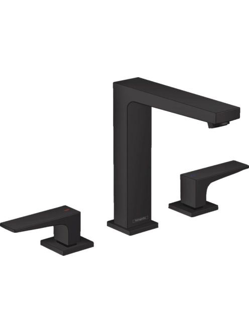 Hansgrohe Metropol 160 3-lyukú mosdócsaptelep matt fekete, push-open lefolyóval 32515670