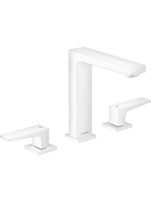 Hansgrohe Metropol 160 3-lyukú mosdócsaptelep matt fehér. push-open lefolyóval 32515700
