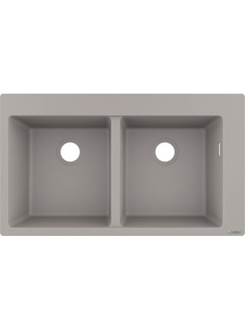 Hansgrohe S51 Beépíthető SilicaTec dupla mosogató 370 betonszürke 43316380