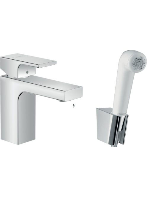 Hansgrohe Vernis Shape egykaros mosdócsaptelep 100, bidé kézizuhannyal és 160 cm-es zuhanytömlővel króm 71216000