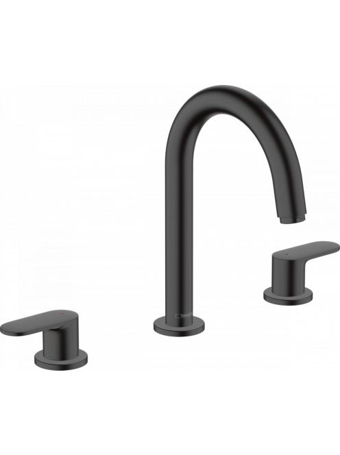 Hansgrohe Vernis Blend 3 lyukú mosdócsaptelep automata lefolyógarnitúrával matt fekete 71553670