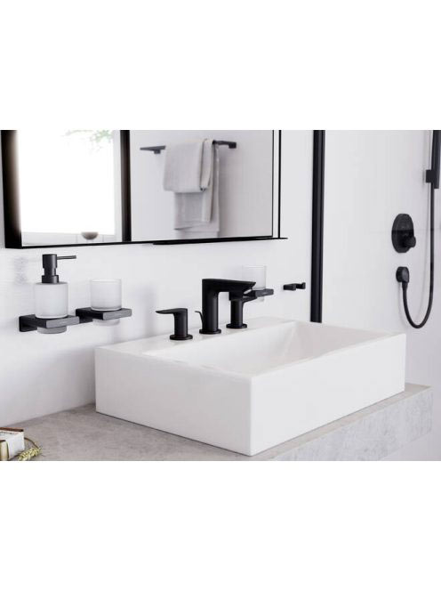 Hansgrohe Talis E matt fekete 3-lyukú mosdócsaptelep automata lefolyógarnitúrával 71733670