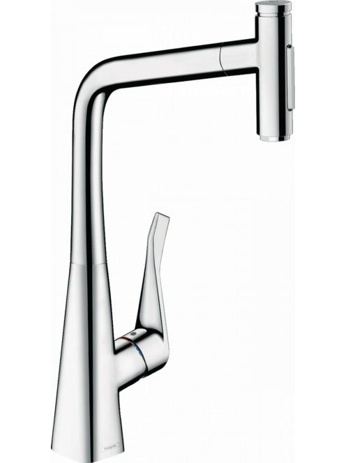 Hansgrohe Metris Select M71 króm konyhai csaptelep 320, kihúzható zuhanyfejjel 73820000