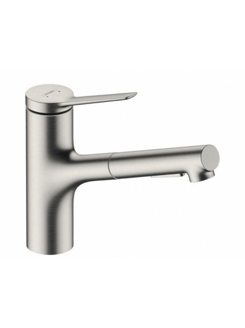 Hansgrohe Zesis M33 Konyhai csaptelep 2jet, kihúzható kifolyóval, rozsdamentes acél hatású 74800800