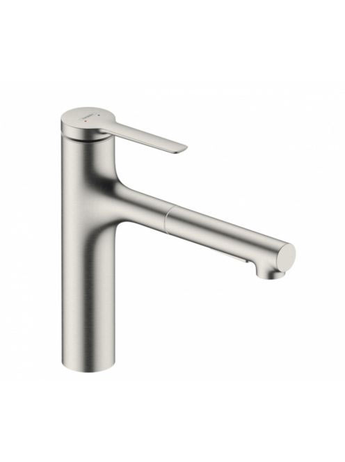Hansgrohe Zesis M33 konyhai csaptelep 2 jet kihúzható kifolyóval, rozsdamentes acél hatású 74801800