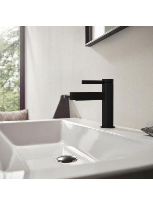 Hansgrohe Finoris egykaros mosdócsaptelep 110, pop-up lefolyógarnitúrával matt fekete 76020670