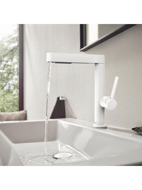 Hansgrohe Finoris mosdócsaptelep 230, kihúzható kifolyóval, lefolyógarnitúrával matt fehér 76063700