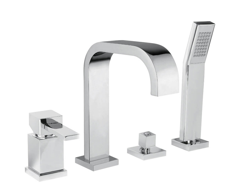 Bugnatese Inside 9256Q - peremre szerelhető 4 üléses kádcsaptelep tört kifolyószárral