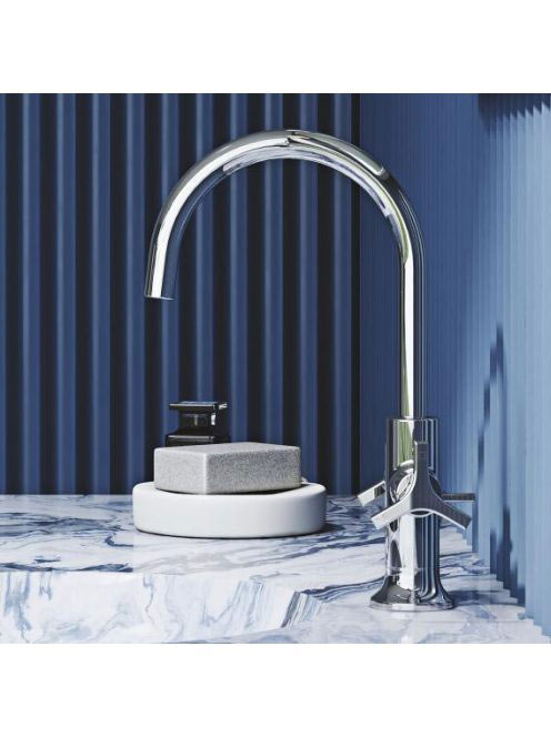 Kludi Nova Fonte Déco magas ECO mosdócsaptelep lefolyógarnitúrával króm 201180539