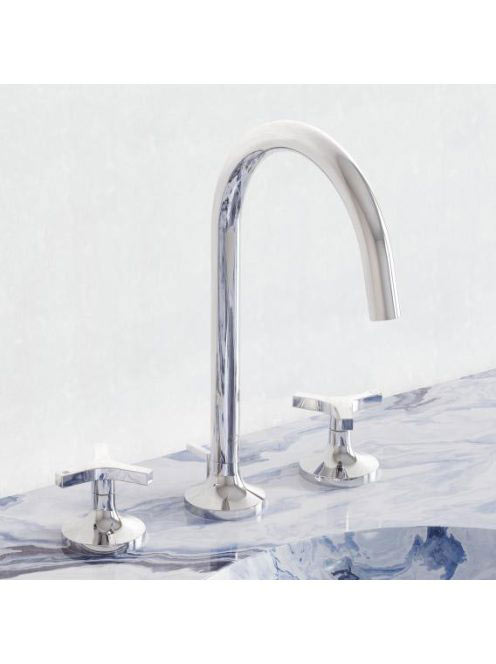 Kludi Nova Fonte Déco háromlyukú ECO mosdócsaptelep lefolyógarnitúrával króm 201430539