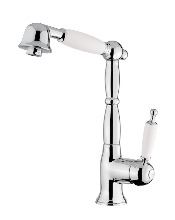 Bugnatese OXFORD 6388 - Kihúzható zuhanyfejes mosogatócsaptelep tört kifolyóval