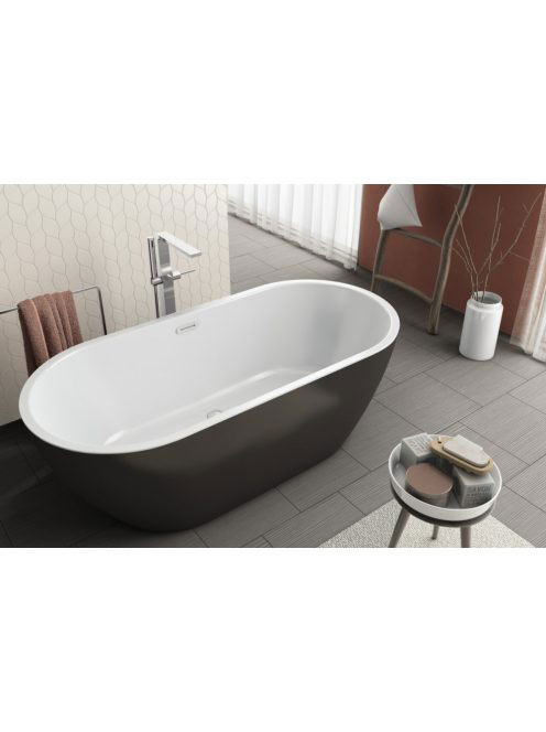Kolpa San Dalia FS térben álló fürdőkád 170x80 cm, le- és túlfolyóval, fekete/fehér 561760