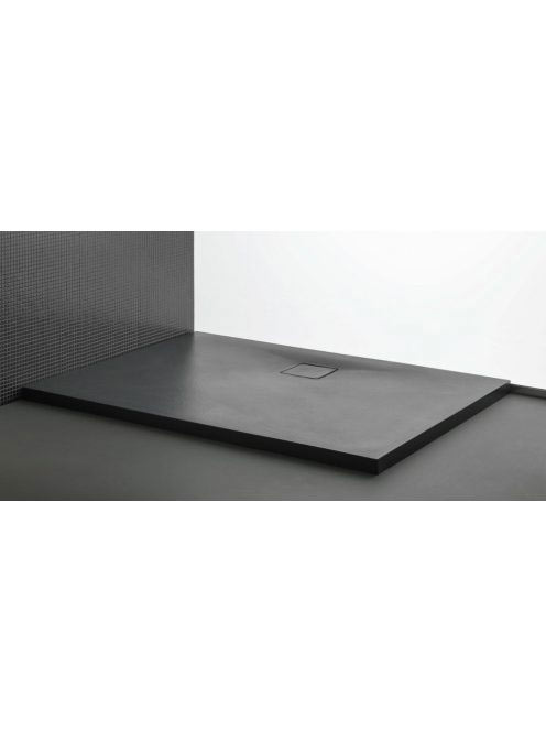 Kolpa San Moonwalk öntött műmárvány zuhanytálca 140x90 cm, lefolyófedéllel, antracit 596840