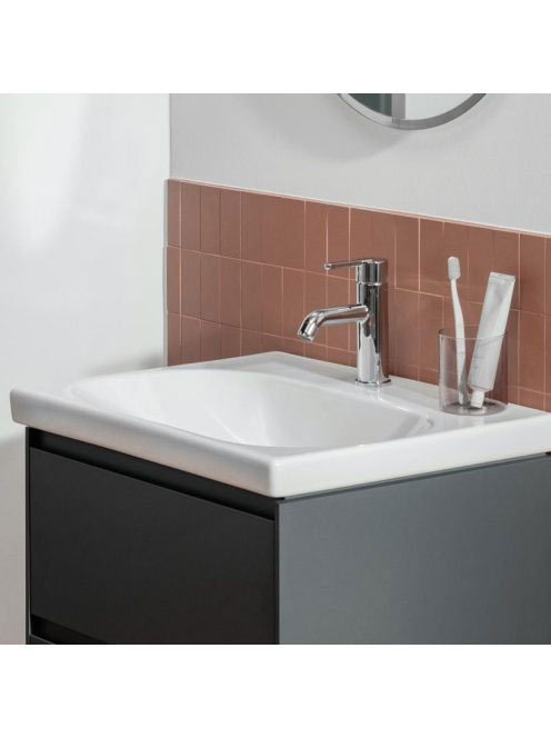 Laufen Lua kerámia mosdó 50x46 cm egy csaplyukkal, túlfolyó nélkül, LCC bevonattal, fehér H8100814001561