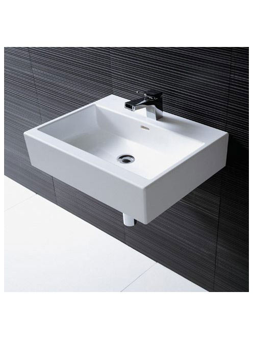 Laufen Living City kerámia mosdó csiszolt alsó felülettel 50x46 cm csaplyuk nélkül, túlfolyóval, fehér H8174320001091