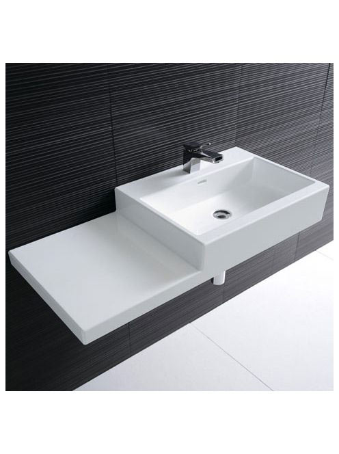 Laufen Living City kerámia mosdó polccal (balos) 100x46 cm egy csaplyukkal és túlfolyóval, fehér H8184310001041