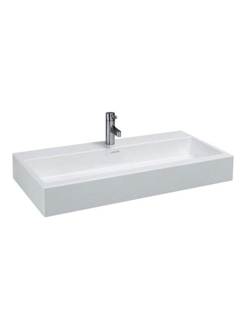 Laufen Living City kerámia mosdó csiszolt alsó felülettel 100x46 cm csaplyuk nélkül, túlfolyóval, fehér H8184380001091