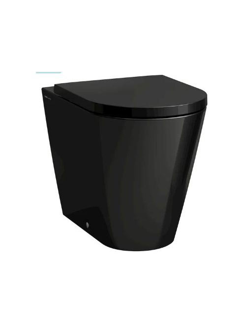 Laufen Kartell álló WC csésze öblítőperem nélkül, vario kifolyással, fényes fekete H8233370200001