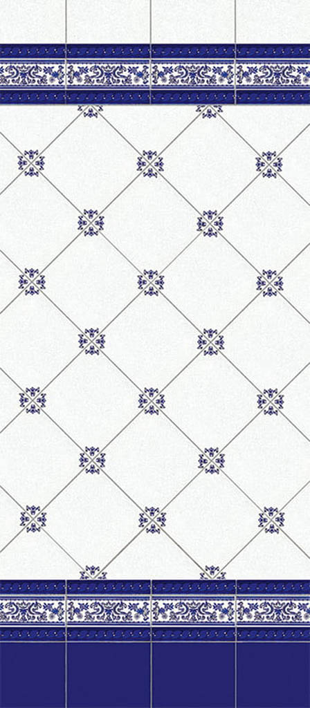 Mainzu Ceramica Mediterranean Cuarteo Azul Csempe és Padlólap