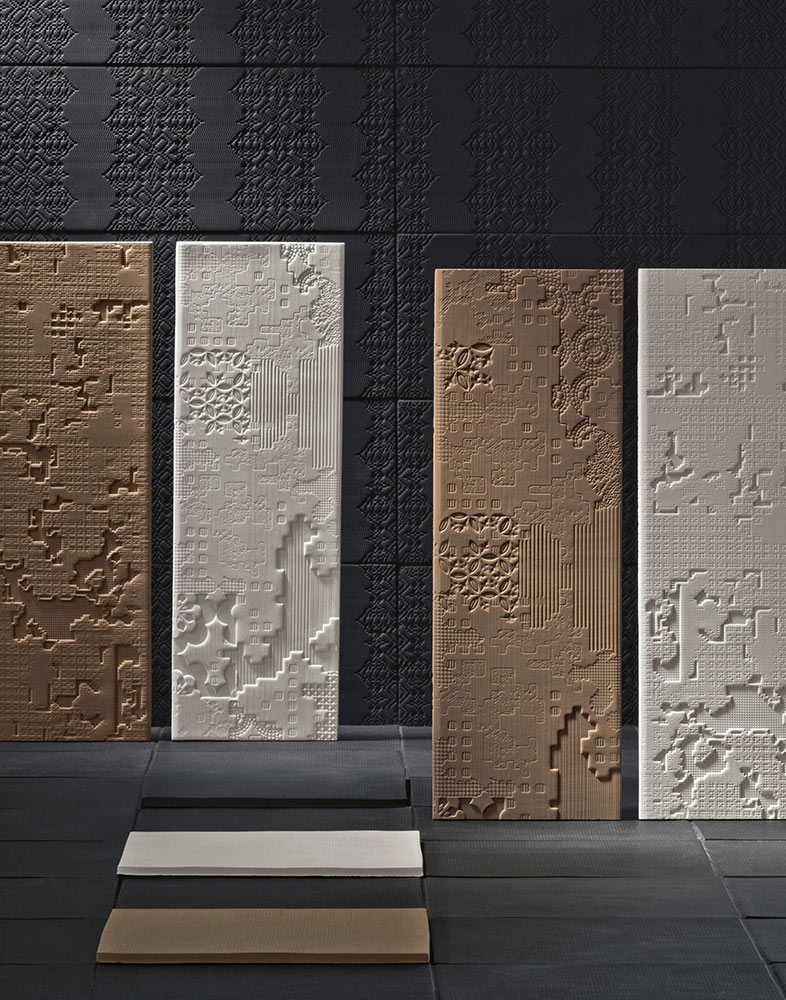 Mutina Bas-Relief Falburkolat | Padlólapok és Csempék