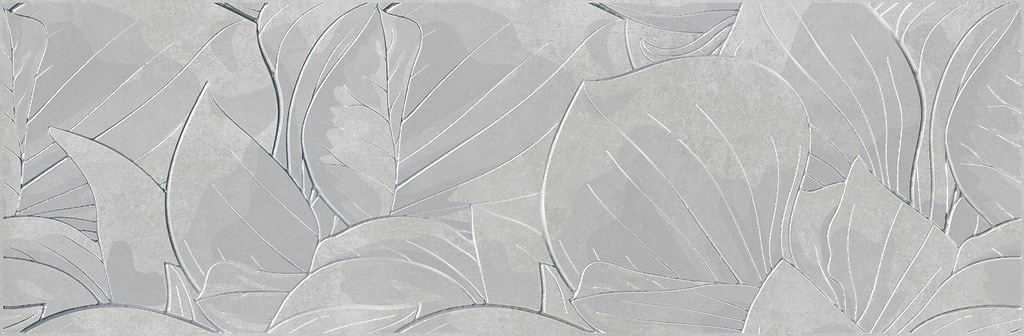 Opoczno Flower Cemento Light Grey Inserto dekorcsempe 24 x 74
