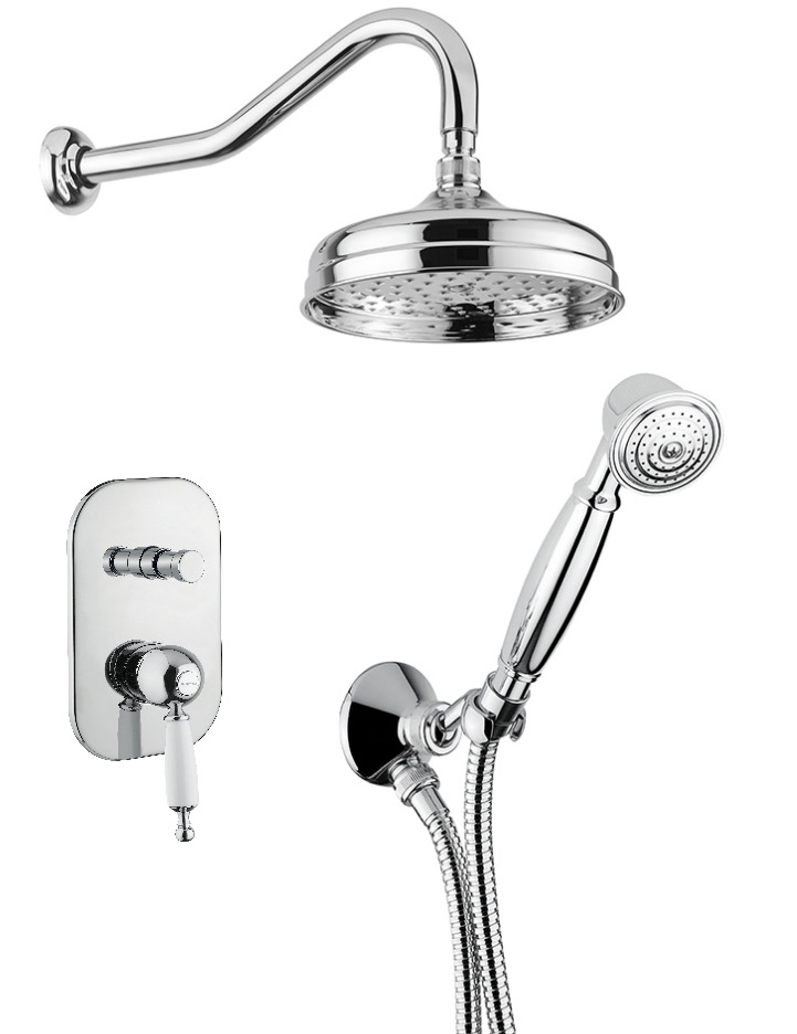 Bugnatese Oxford 6374 - fal alatti esőztető kádkifolyóval és kézi zuhannyal