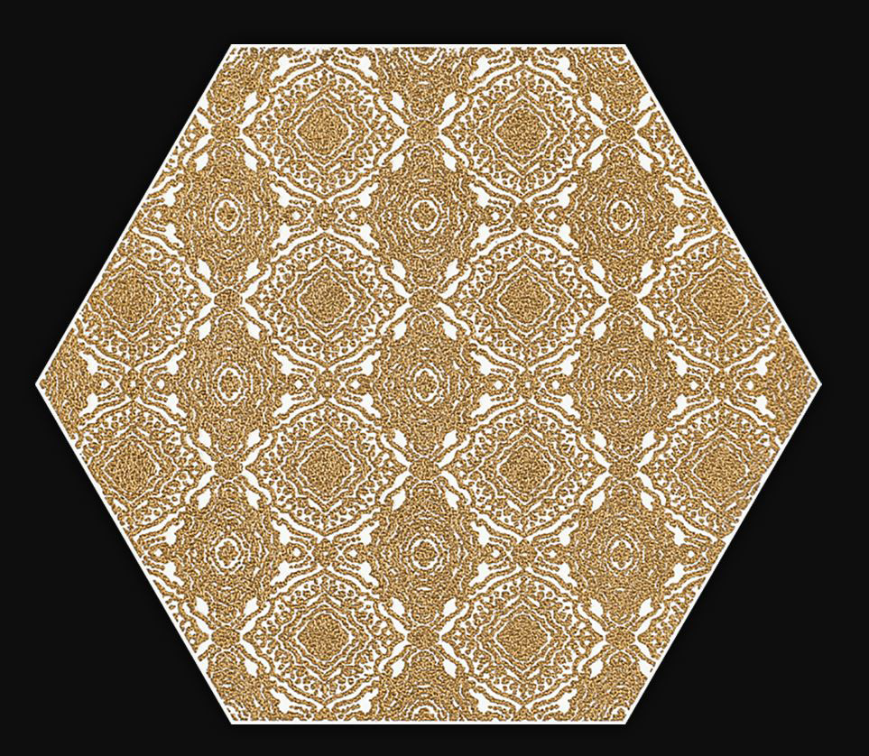 Paradyz Shiny Lines Gold Heksagon Inserto E dekorcsempe 19,8 x 17,1