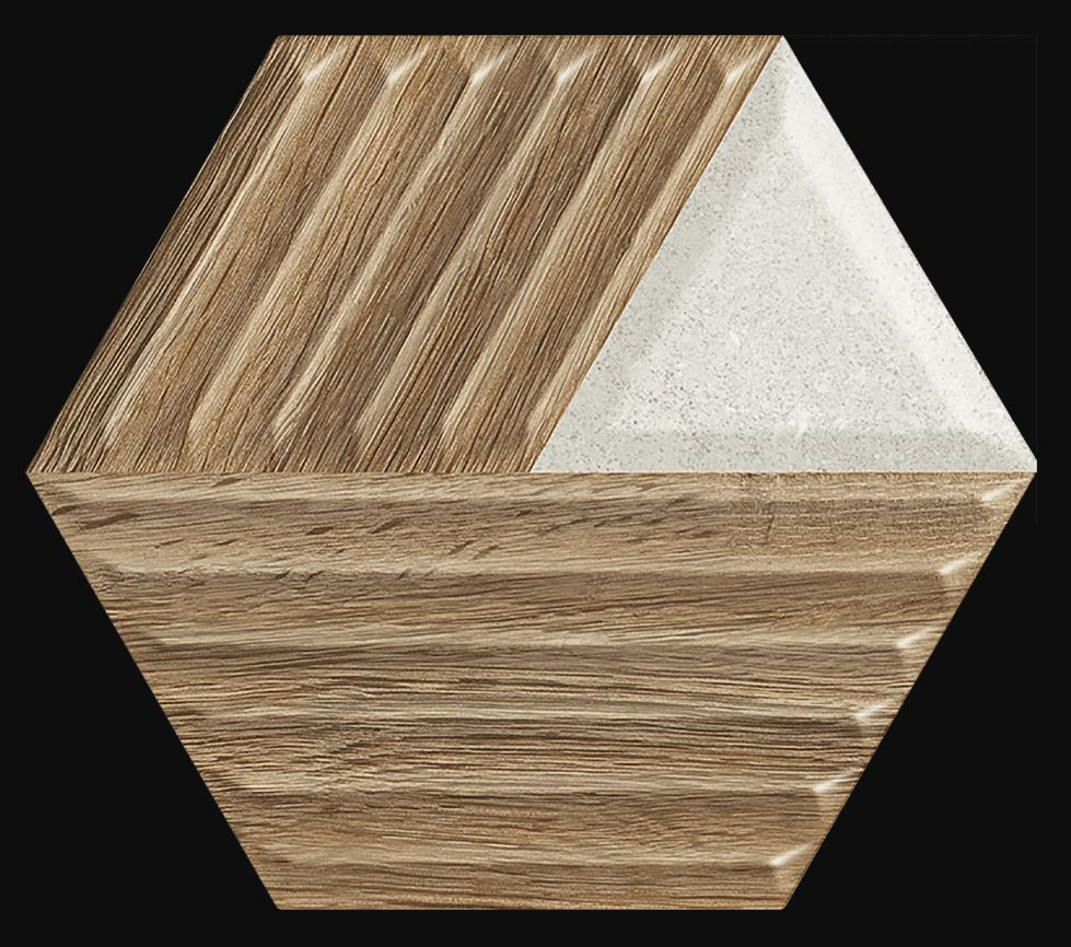 Paradyz Woodskin Mix Wood Heksagon Struktura C falicsempe 19,8 x 17,1