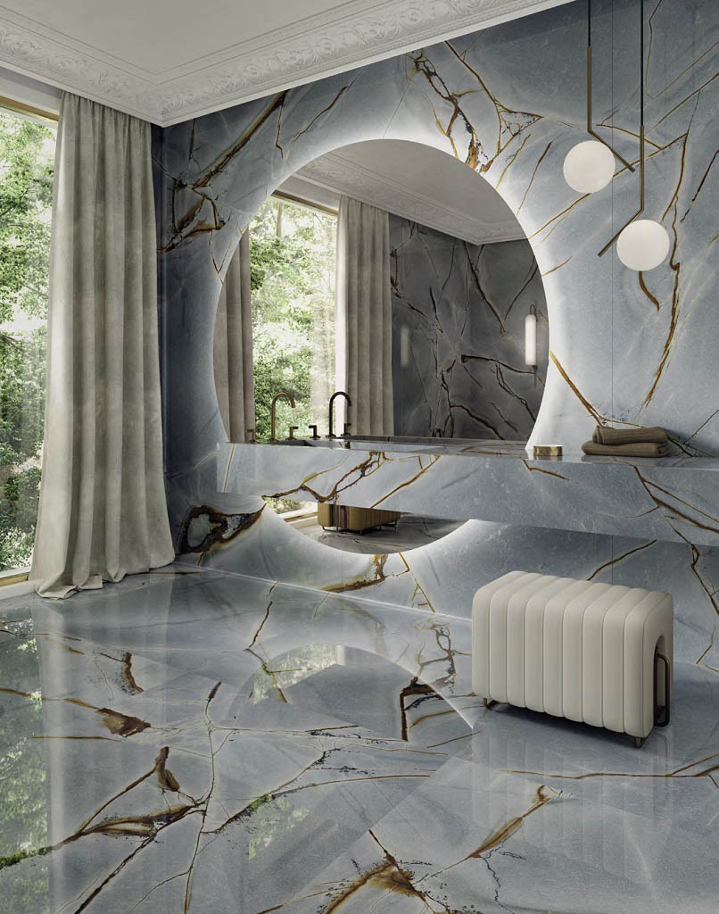 Porcelanosa Blue Roma Xlight Falburkolat | Csempék és Járólapok