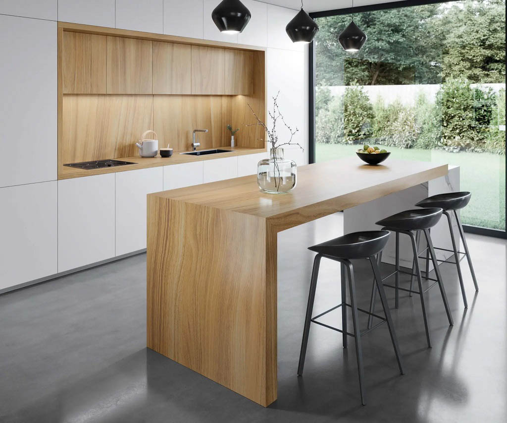 Porcelanosa Ewood Camel Xlight Konyhai burkolólap