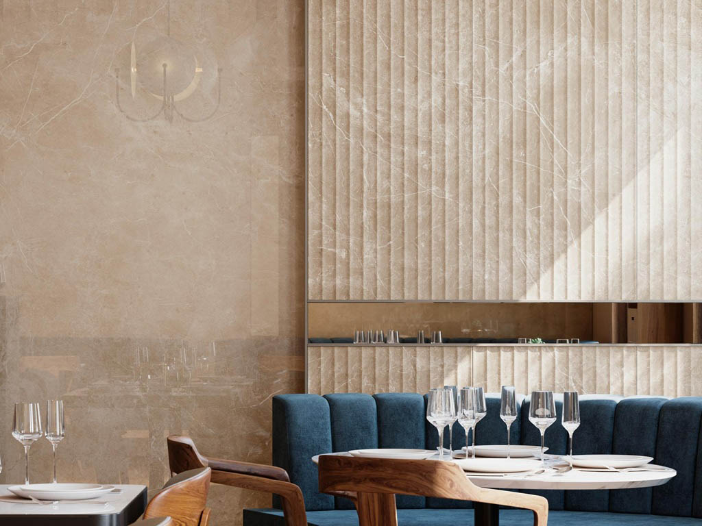 Porcelanosa Line Beige Velluto Falburkolat | Csempék és Járólapok