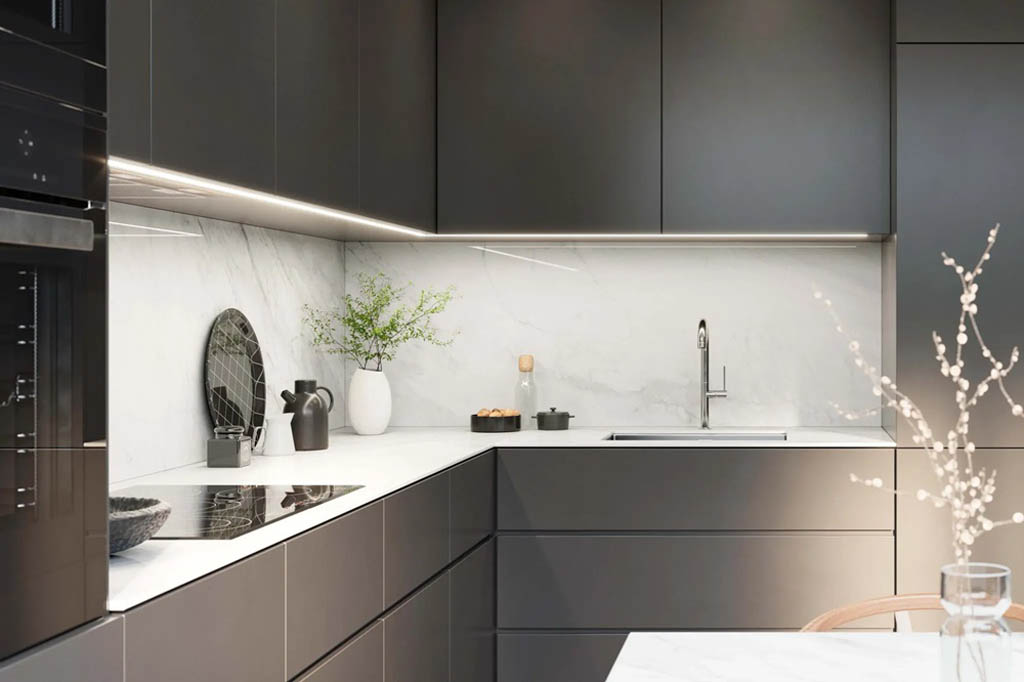 Porcelanosa Glem White Xlight Konyhai burkolólap