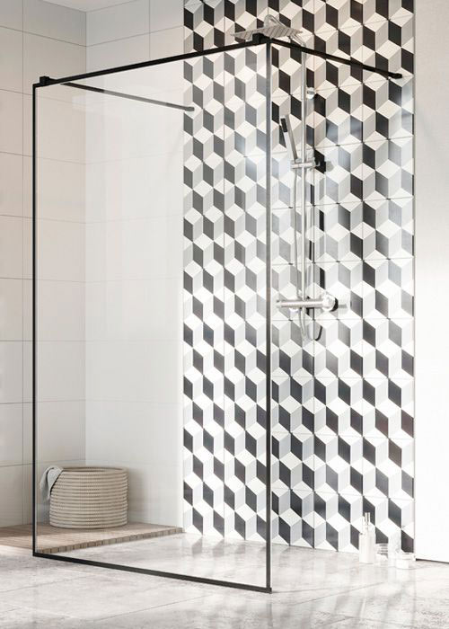 Radaway Modo X Black I 120 Frame Walk-in zuhanyfal