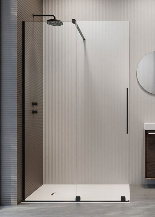 Radaway Furo Black Walk-in 80 jobb Walk-in zuhanyfal