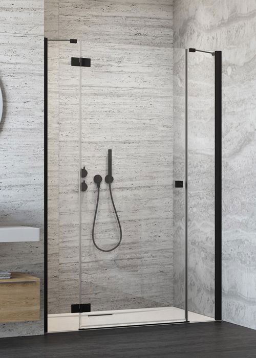 Radaway Essenza New Black DWJS 130 B fekete zuhanyajtó