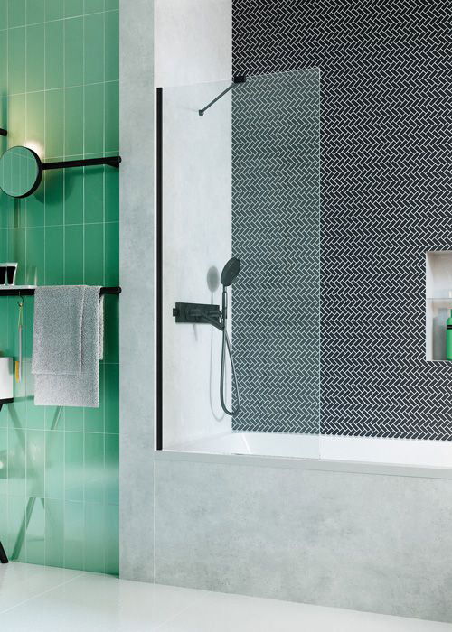 Radaway Modo New Black PNJ 100 fekete kádparaván