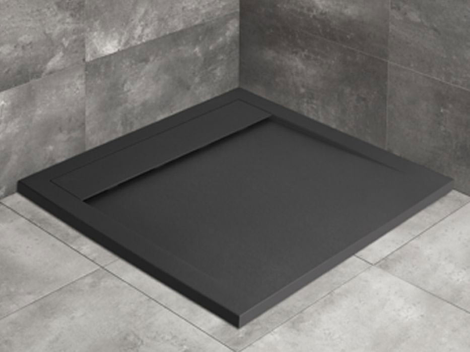 Radaway Teos C szögletes lapos antracit zuhanytálca 100x100