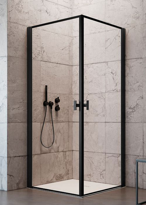 Radaway Nes Black KDD I Frame 90 B átlátszó szögletes zuhanykabin