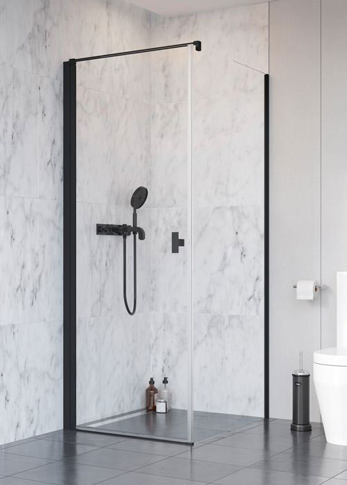 Radaway Nes Black KDJ I 90 B átlátszó szögletes zuhanykabin