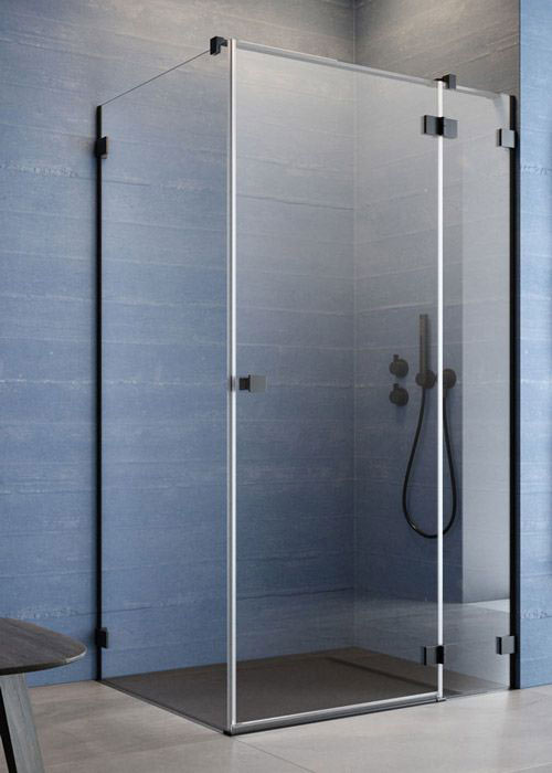 Radaway Essenza Pro Black KDJ 120 J átlátszó szögletes zuhanykabin