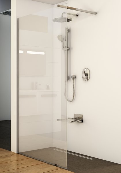 Ravak Walk-In Wall 110 (fényes alu + Transparent) 